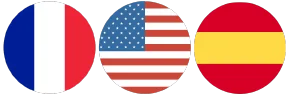 drapeaux FR, US, ES